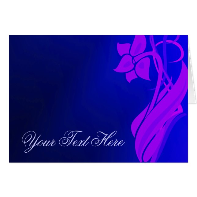 Cartão Placa Floral Indigo (Frente Horizontal)