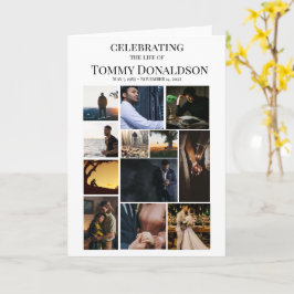 Cartão Placa Funeral de Colagem de Foto 12