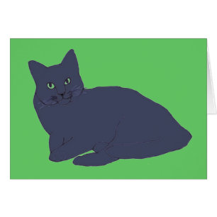 Cartão Placa Gatinho cinza