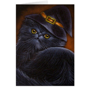 Cartão Placa Gato Persa Preta