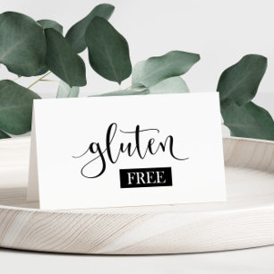 Cartão Placa Gluten Free Mesa Tent