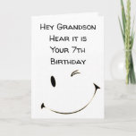 Cartão ***Placa GRANDSON*** DE ANIVERSÁRIO PARA 7<br><div class="desc">ESPERO QUE SEU ANIVERSÁRIO **** SEJA TÃO ESPECIAL QUANTO VOCÊ É*** OBRIGADO POR TER PASSADO POR UMA DAS MINHAS 8 LOJAS E LEMBRAR QUE VOCÊ PODE MUDAR O VERSO DENTRO E SAIR!!!!!</div>