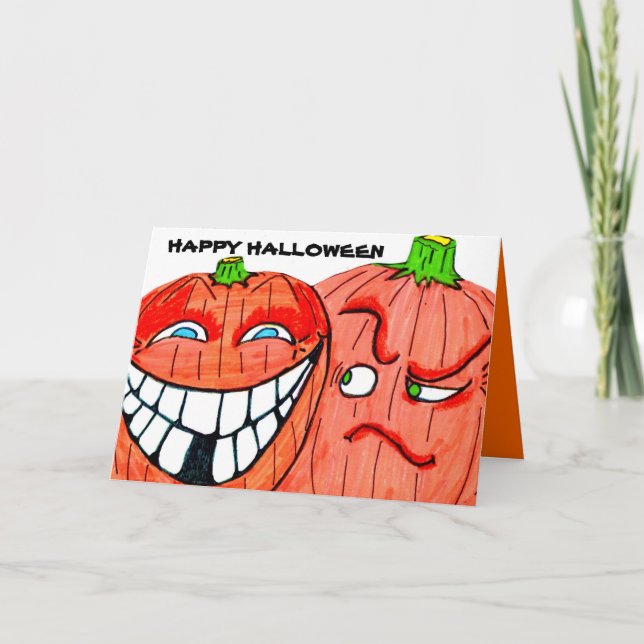 Cartão placa HALLOWEEN PUMPKIN bobo (Frente)