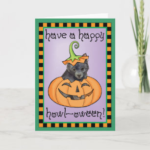 Cartão Placa Halloween Schipperke