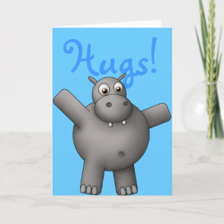 Cartão Placa Hippo Huggable