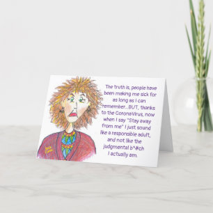 Cartão Placa Humor CoronaVirus