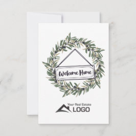 Cartão Placa imobiliária personalizada do Home Wreath de 