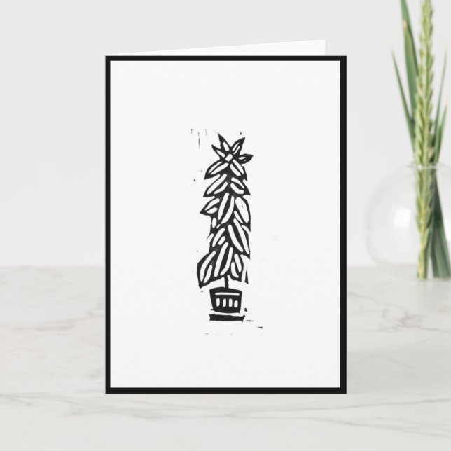 Cartão Placa impressão de bloco de árvore de borracha (Frente)