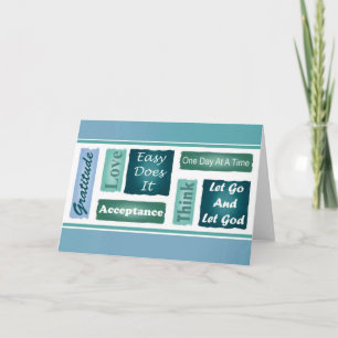 Cartão Placa Inspiracional de 12 Etapas