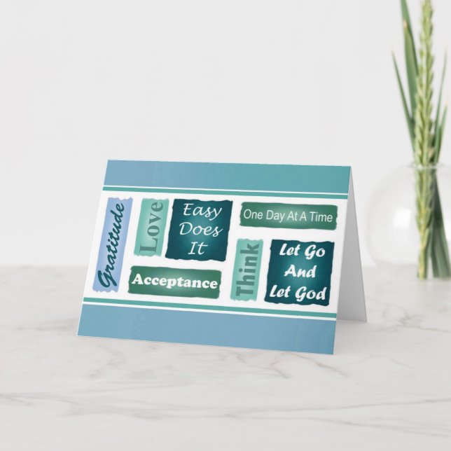 Cartão Placa Inspiracional de 12 Etapas (Frente)