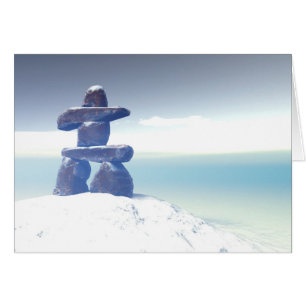 Cartão Placa Inukshuk de inverno