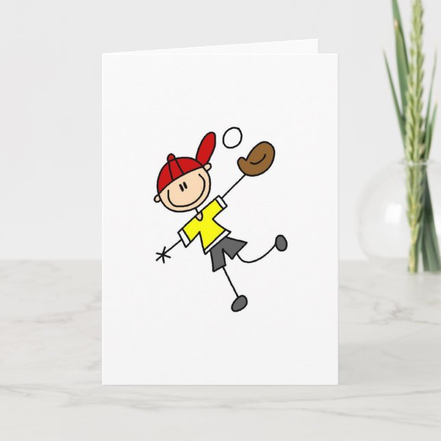 Cartão Placa Jogador de Baseball Boy (Frente)