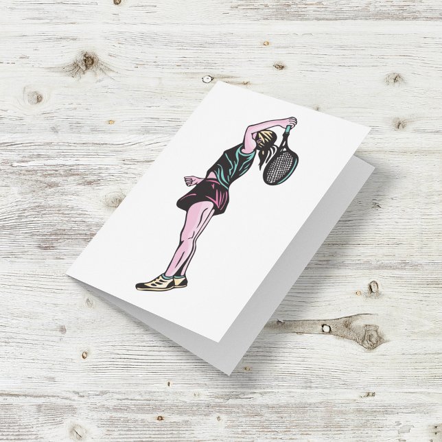 Cartão Placa Jogadora de Tênis feminino (Criador carregado)