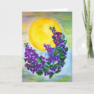 Cartão Placa Lilacs ao Sol do Meio-Verão