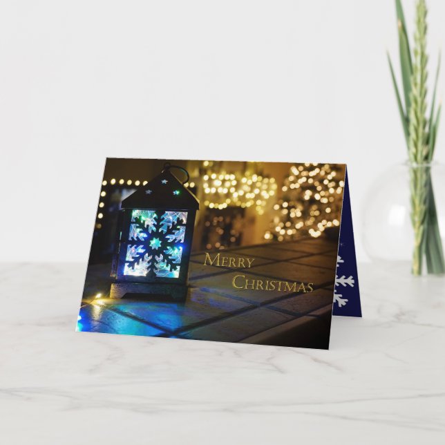 Cartão Placa Luz Floco de Neve Dobrada (Frente)