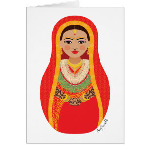 Cartão Placa Matryoshka de Noiva Nepali