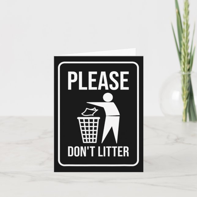 Cartão Placa Não Deite Lixo Dia da Terra Recicle  (Frente)