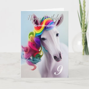 Cartão Placa neta Rainbow Unicorn Happy Birth