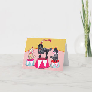 Cartão Placa Notecard Circus Poodles do Adie