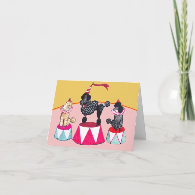 Cartão Placa Notecard Circus Poodles do Adie (Frente)