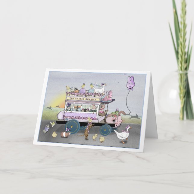 Cartão Placa Omnibus Sunrise da Páscoa (Frente)