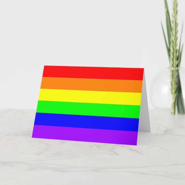 Cartão Placa orgulho gay Rainbow (cores puras) (Frente)