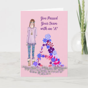 Cartão Placa para exame aprovado com "A"