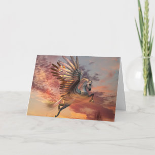 Cartão Placa Pegasus Sunset de 5" x 7" Std com envelope h