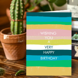 Cartão Placa PERSONALIZADA DE ANIVERSÁRIO com faixas simp