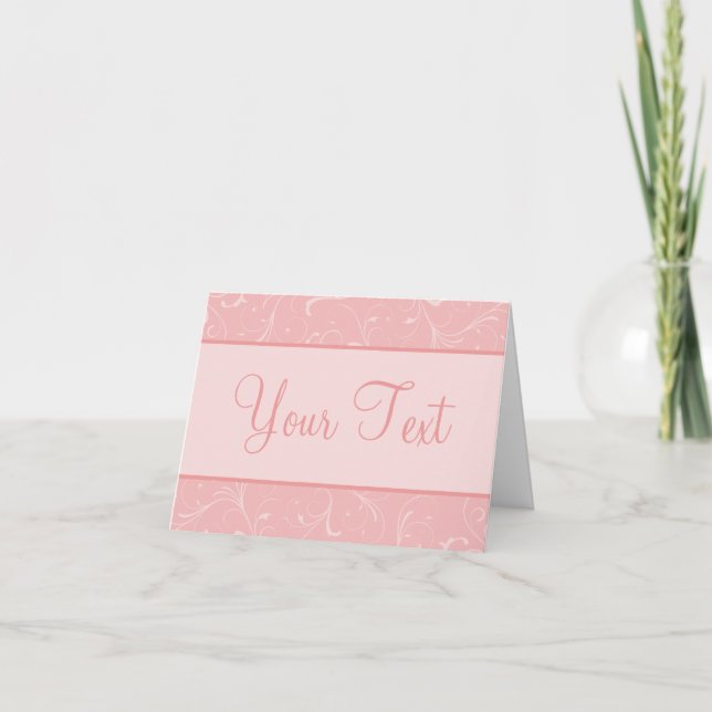 Cartão Placa personalizável cor-de-rosa (Frente)