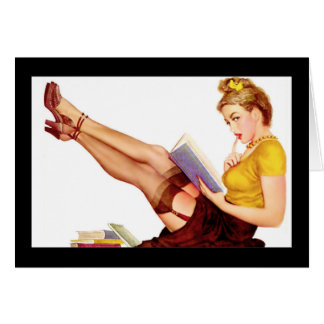 Cartão Placa Pin-up Girls Art Retro