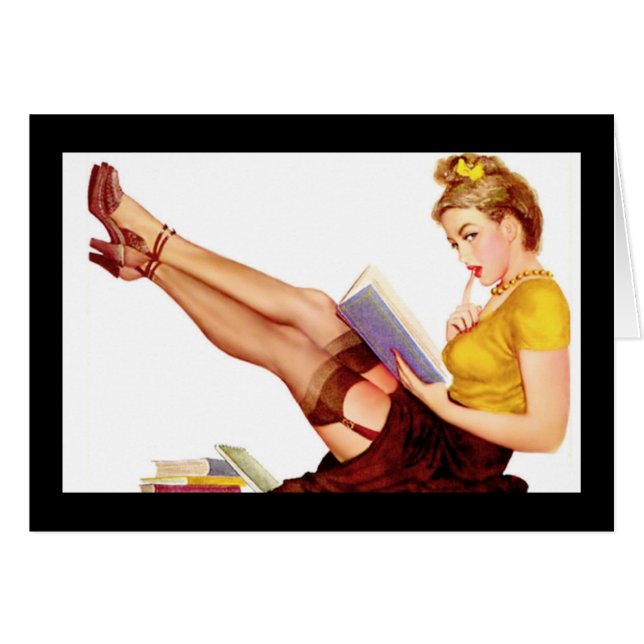 Cartão Placa Pin-up Girls Art Retro (Frente Horizontal)