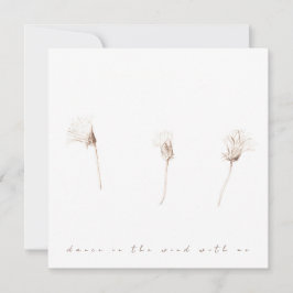 Cartão Placa plana de desenho de tinta com dandeliões sec