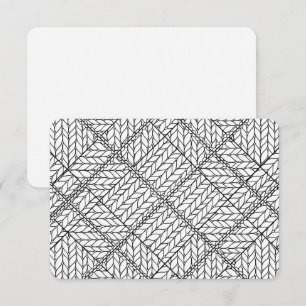 Cartão Placa plana KNIT 3,5x5 ARGYLE BRANCA / Horizontal