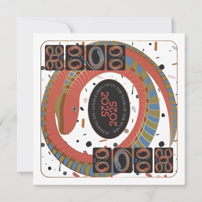 Cartão Placa plana Mah Jongg Cobra 2025 (Frente)