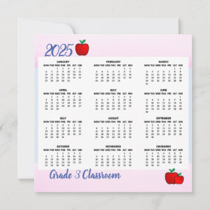 Cartão Placa Plana para Calendário da Apple para 2025