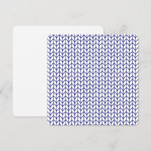 Cartão Placa plana quadrada KNIT DE LINHA AZUL 5,25"