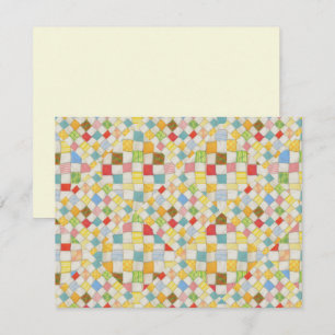 Cartão Placa plana QUILT MOSAIC 4.25x5.5 / Creme horizont