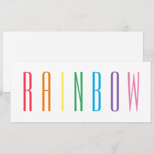 Cartão Placa plana RAINBOW 4x9.25