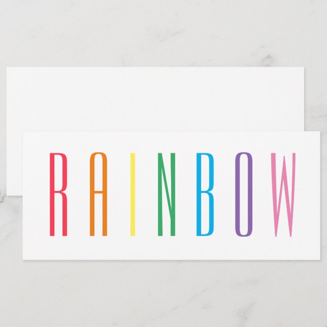 Cartão Placa plana RAINBOW 4x9.25 (Frente/Verso)