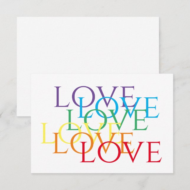 Cartão Placa plana RAINBOW LOVE 3.5x5.5 (Frente/Verso)