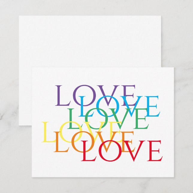Cartão Placa plana RAINBOW LOVE 4.25x6.25 (Frente/Verso)