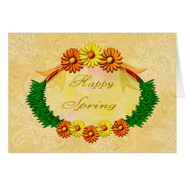 Cartão Placa Primavera ouro do  (Frente Horizontal)