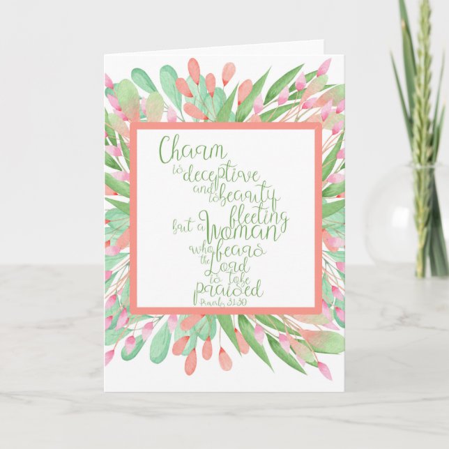 Cartão Placa Proverbs 31:30 (Frente)
