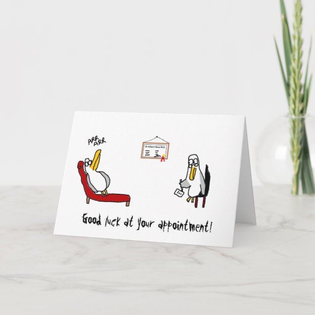 Cartão Placa psiquiatra de albatroz (Frente)