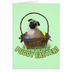 Cartão Placa Pug Feliz Oriental