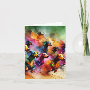 Cartão Placa Races do Wiener de Tinta Álcool abstrato