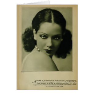 Cartão Placa retrátil Lupe Velez 1929 vintage