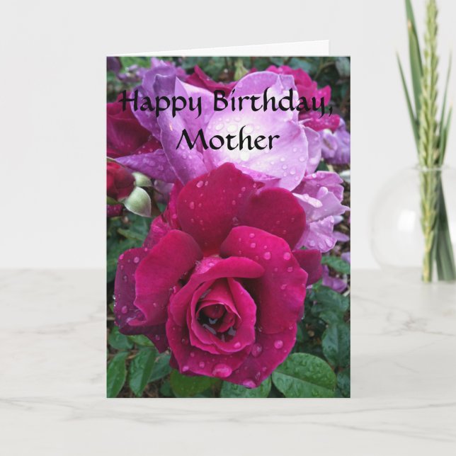 Cartão Placa Rosa púrpura (Frente)