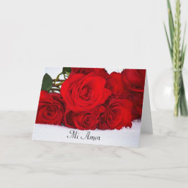 Cartão Placa Rosa vermelha de Mi amor